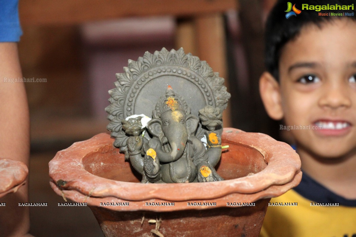 Earth Friendly Ganesh Nimajjan by Anchor Jhansi at Our Sacred Space, Hyderabad