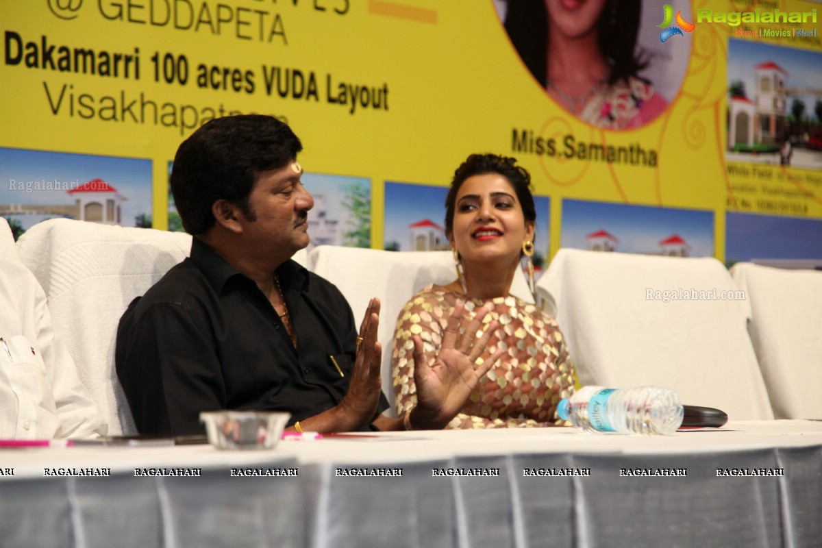 Rajendra Prasad and Samantha launches Peram's Aditya Aavaas Brochure by Peram Group at Hotel Daspalla, Visakhapatnam