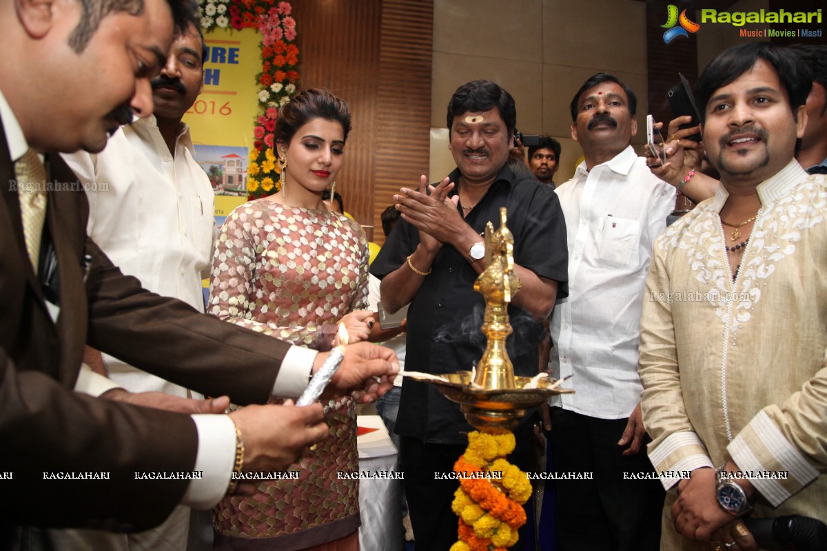 Rajendra Prasad and Samantha launches Peram's Aditya Aavaas Brochure by Peram Group at Hotel Daspalla, Visakhapatnam