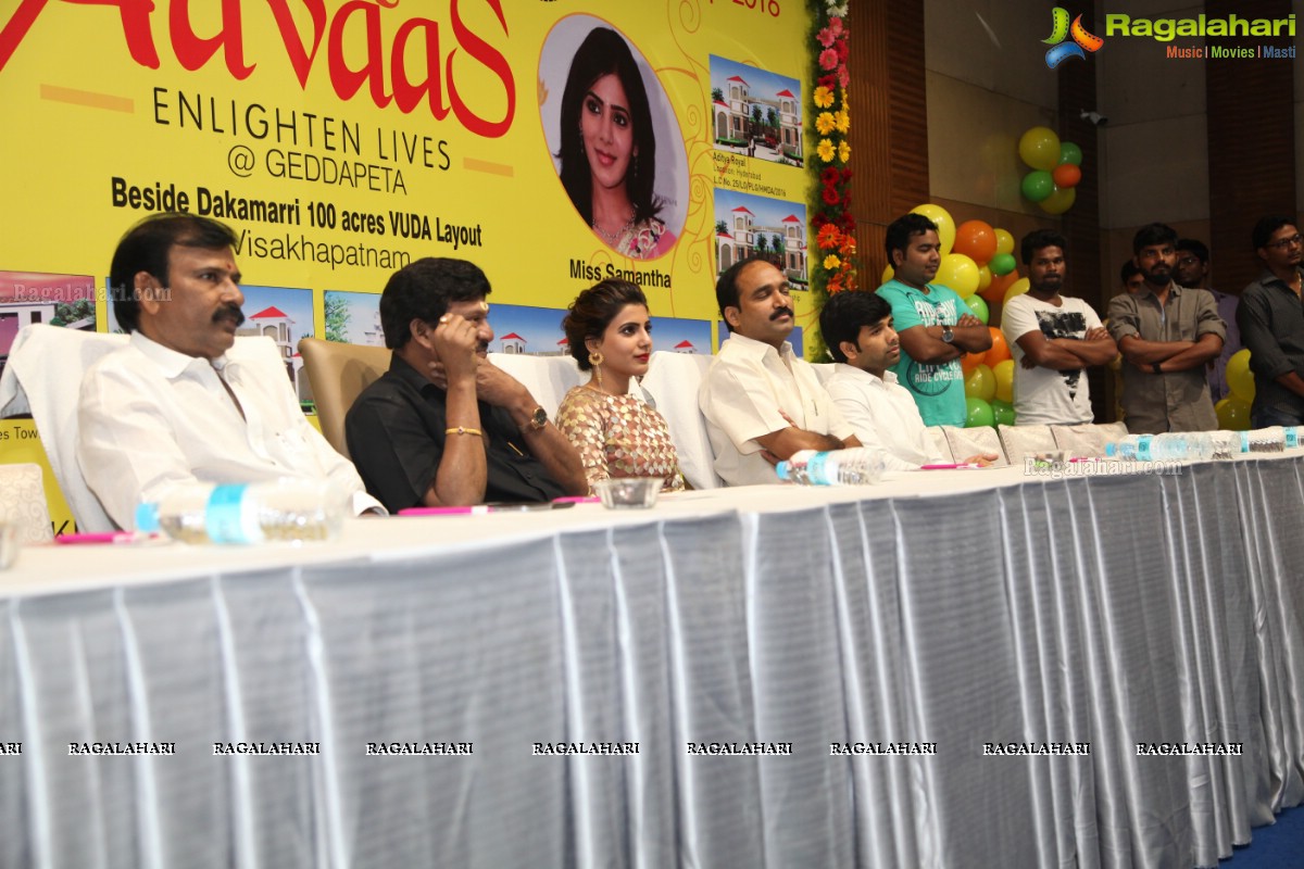 Rajendra Prasad and Samantha launches Peram's Aditya Aavaas Brochure by Peram Group at Hotel Daspalla, Visakhapatnam