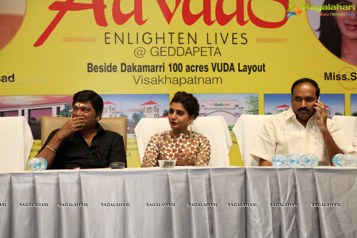 Rajendra Prasad and Samantha launches Peram's Aditya Aavaas Brochure by Peram Group at Hotel Daspalla, Visakhapatnam