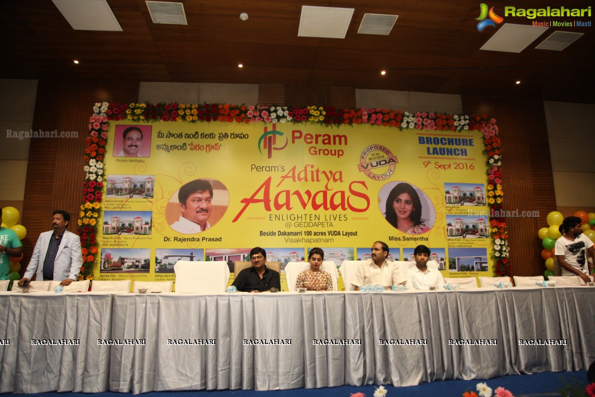 Rajendra Prasad and Samantha launches Peram's Aditya Aavaas Brochure by Peram Group at Hotel Daspalla, Visakhapatnam