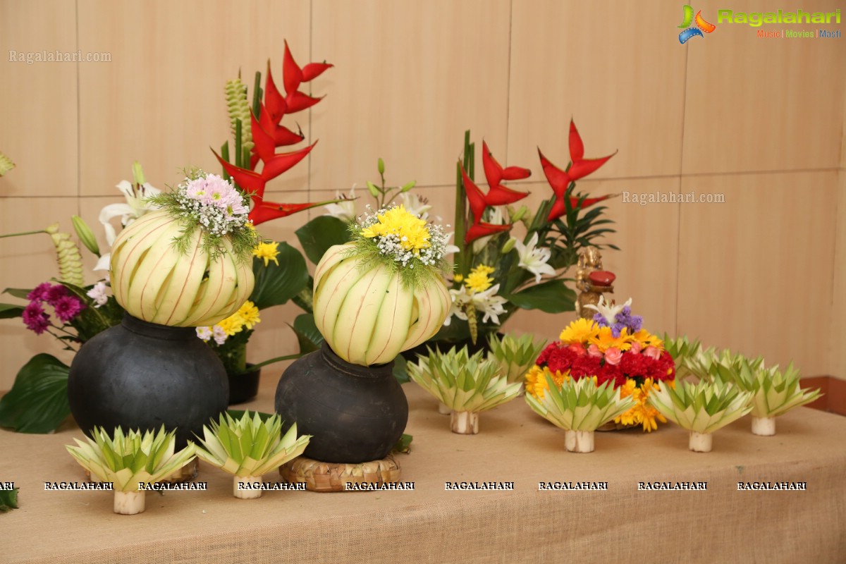 Bathukamma-Song of Flowers 2017 - International Ikebana Festival at Shilpakala Vedika, Hyderabad