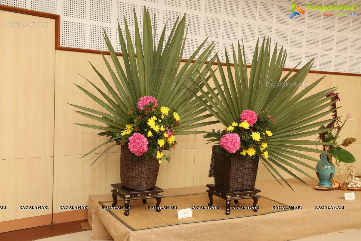 Bathukamma-Song of Flowers 2017 - International Ikebana Festival at Shilpakala Vedika, Hyderabad