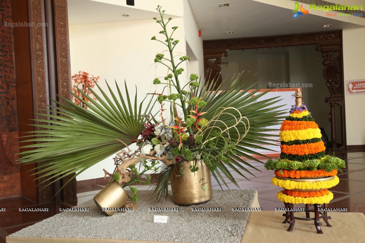 Bathukamma-Song of Flowers 2017 - International Ikebana Festival at Shilpakala Vedika, Hyderabad