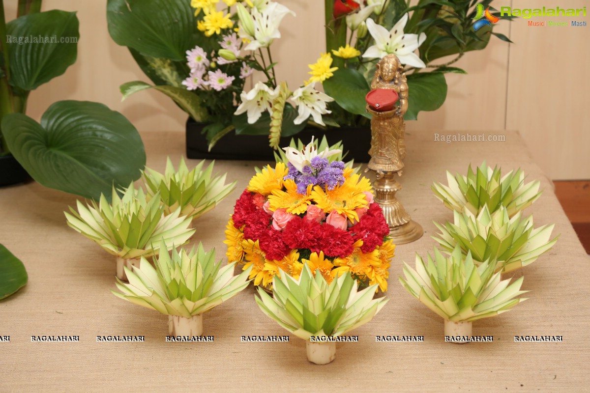 Bathukamma-Song of Flowers 2017 - International Ikebana Festival at Shilpakala Vedika, Hyderabad