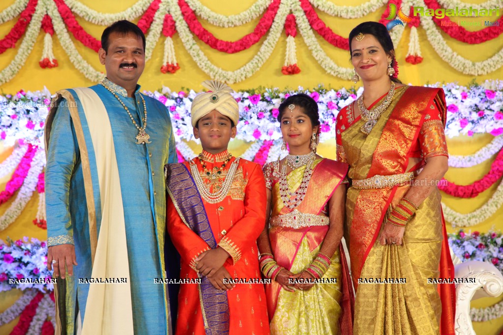 Grand Dhoti and Saree Ceremony of Prithvi Mohan and Maanvi Mohan at JRC Covention Hall, Hyderabad