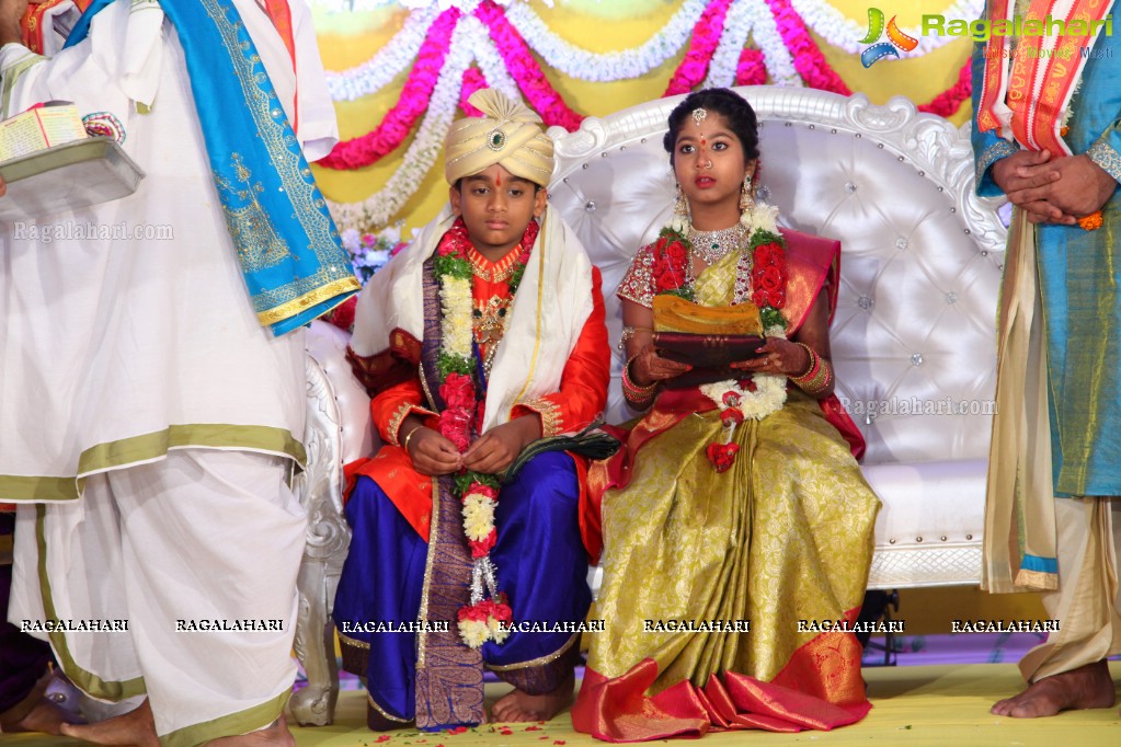 Grand Dhoti and Saree Ceremony of Prithvi Mohan and Maanvi Mohan at JRC Covention Hall, Hyderabad