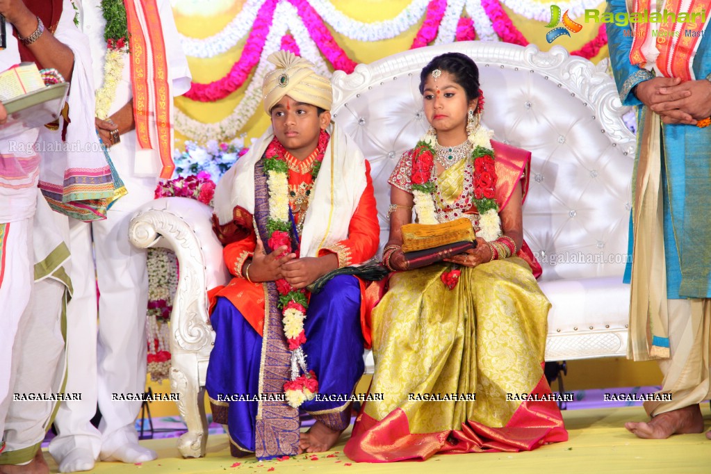 Grand Dhoti and Saree Ceremony of Prithvi Mohan and Maanvi Mohan at JRC Covention Hall, Hyderabad