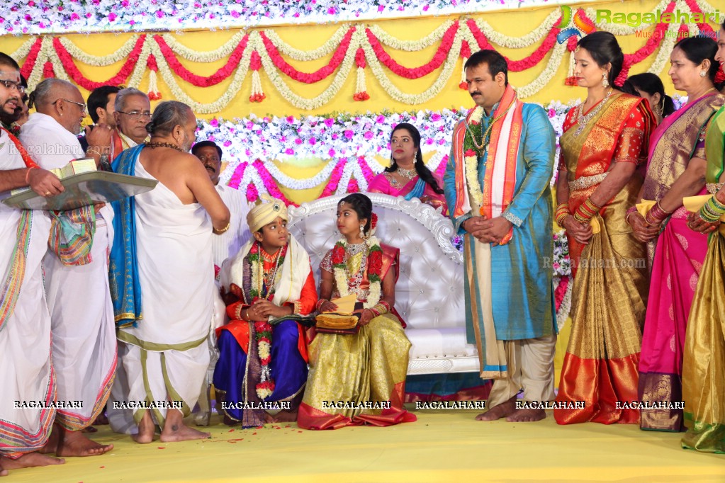 Grand Dhoti and Saree Ceremony of Prithvi Mohan and Maanvi Mohan at JRC Covention Hall, Hyderabad