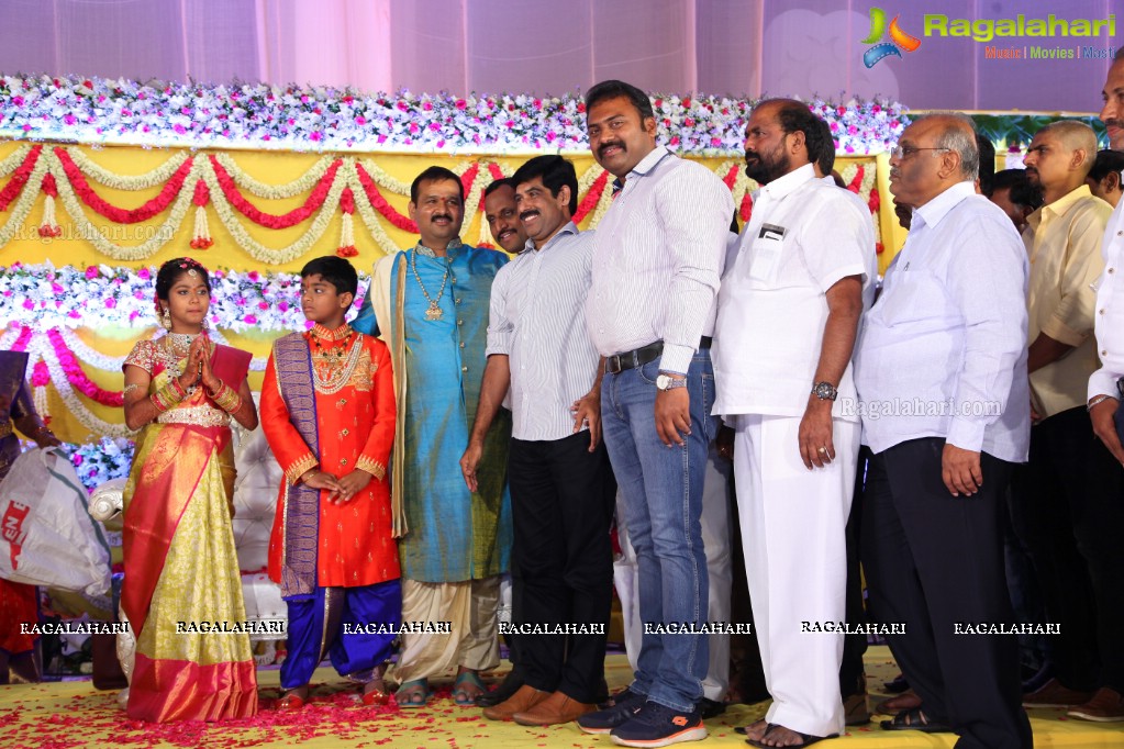 Grand Dhoti and Saree Ceremony of Prithvi Mohan and Maanvi Mohan at JRC Covention Hall, Hyderabad