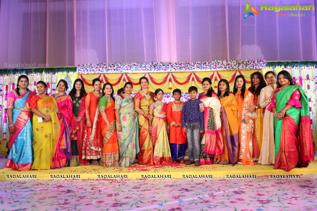 Grand Dhoti and Saree Ceremony of Prithvi Mohan and Maanvi Mohan at JRC Covention Hall, Hyderabad