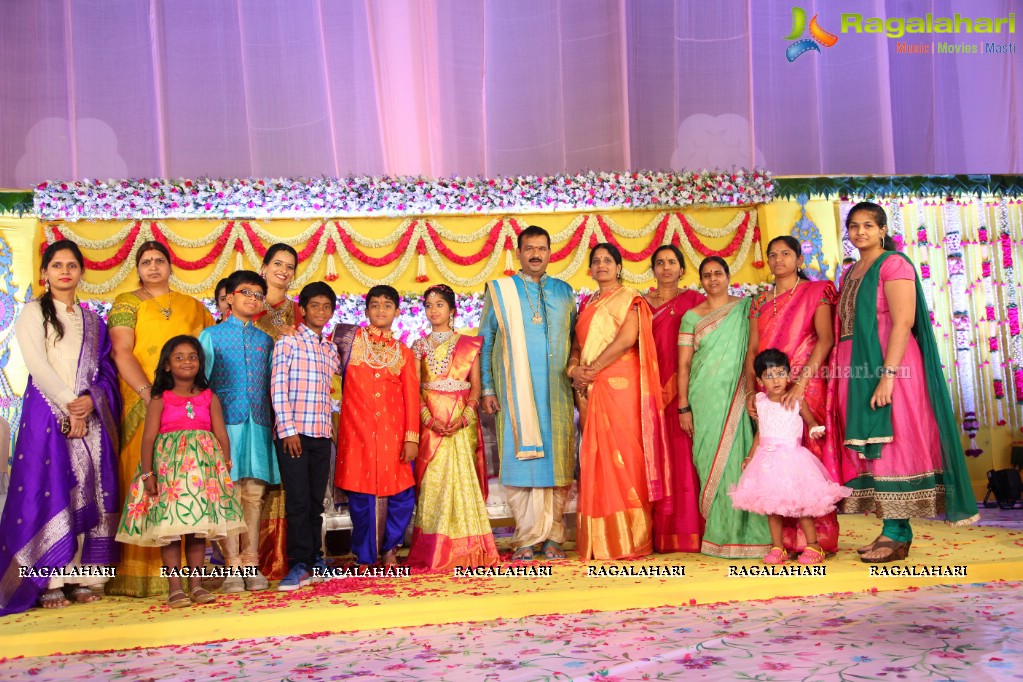 Grand Dhoti and Saree Ceremony of Prithvi Mohan and Maanvi Mohan at JRC Covention Hall, Hyderabad