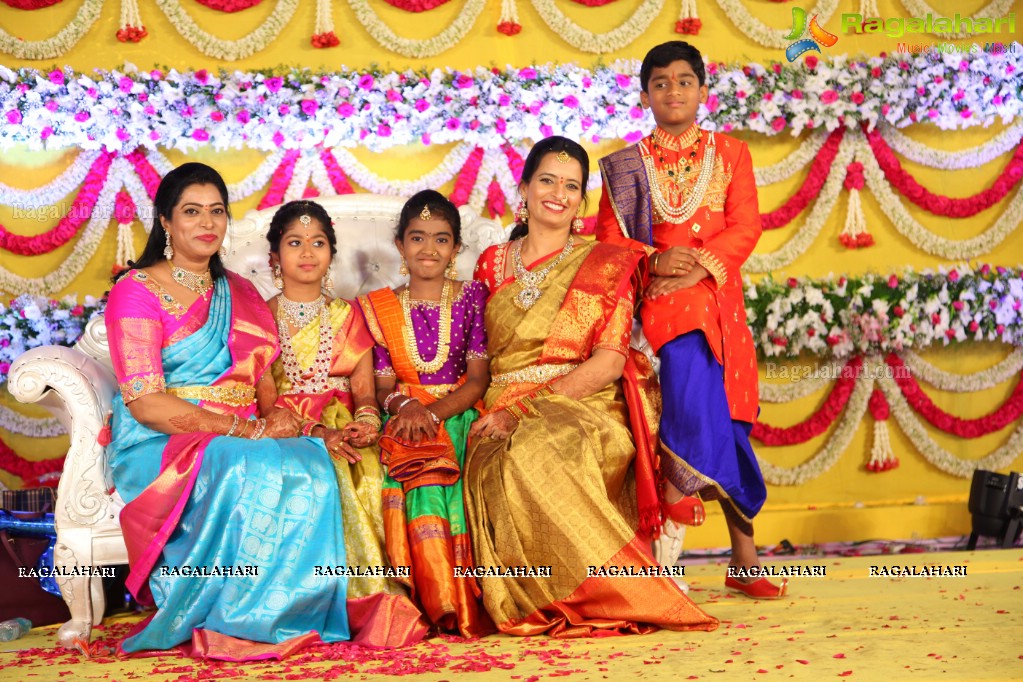 Grand Dhoti and Saree Ceremony of Prithvi Mohan and Maanvi Mohan at JRC Covention Hall, Hyderabad