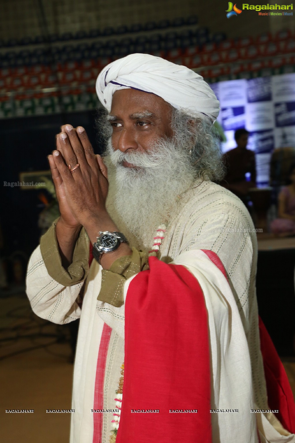 Rally For Rivers Event - MM Keeravani In Conversation with Sadhguru at Gachibowli Indoor Stadium