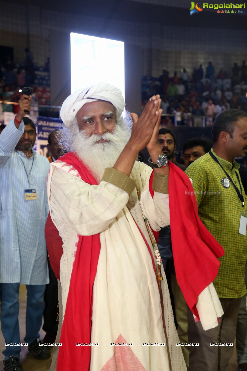 Rally For Rivers Event - MM Keeravani In Conversation with Sadhguru at Gachibowli Indoor Stadium