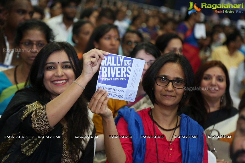 Rally For Rivers Event - MM Keeravani In Conversation with Sadhguru at Gachibowli Indoor Stadium