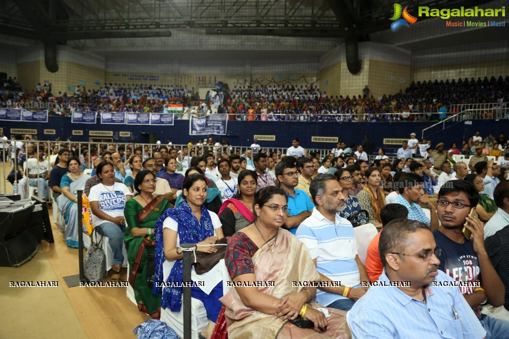 Rally For Rivers Event - MM Keeravani In Conversation with Sadhguru at Gachibowli Indoor Stadium