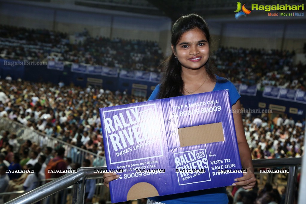 Rally For Rivers Event - MM Keeravani In Conversation with Sadhguru at Gachibowli Indoor Stadium