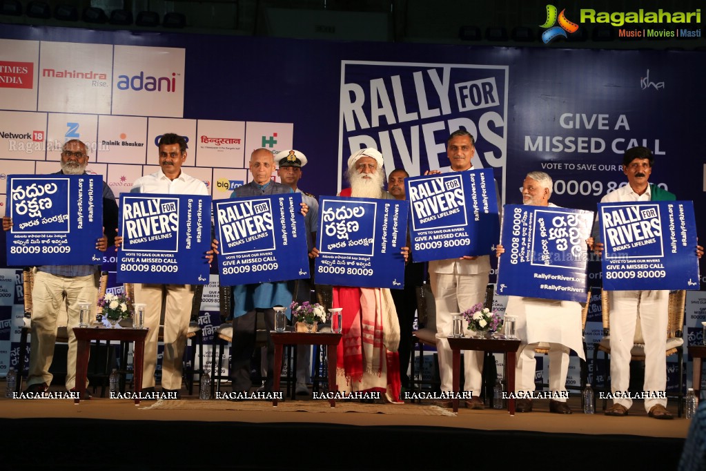 Rally For Rivers Event - MM Keeravani In Conversation with Sadhguru at Gachibowli Indoor Stadium