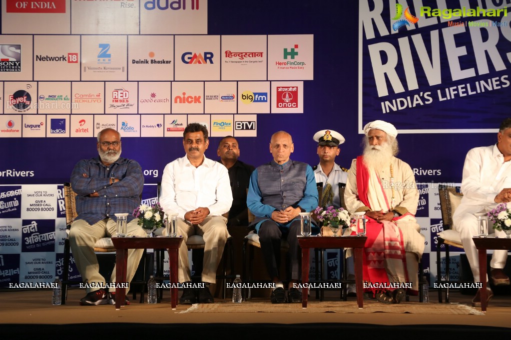 Rally For Rivers Event - MM Keeravani In Conversation with Sadhguru at Gachibowli Indoor Stadium