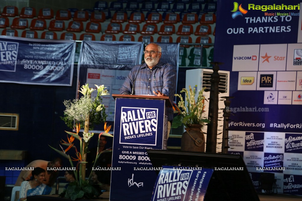 Rally For Rivers Event - MM Keeravani In Conversation with Sadhguru at Gachibowli Indoor Stadium