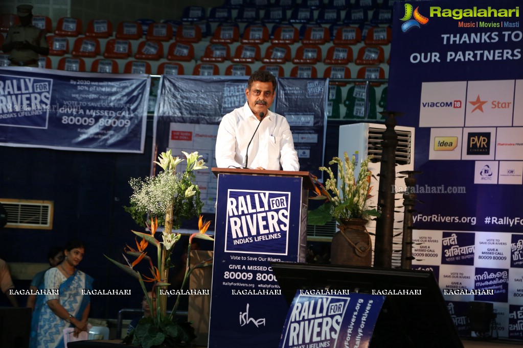 Rally For Rivers Event - MM Keeravani In Conversation with Sadhguru at Gachibowli Indoor Stadium