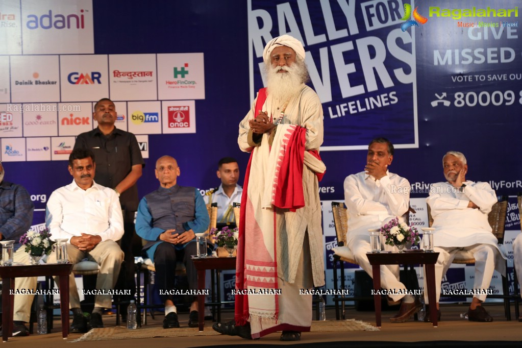 Rally For Rivers Event - MM Keeravani In Conversation with Sadhguru at Gachibowli Indoor Stadium