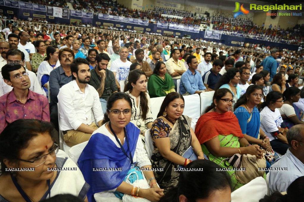 Rally For Rivers Event - MM Keeravani In Conversation with Sadhguru at Gachibowli Indoor Stadium