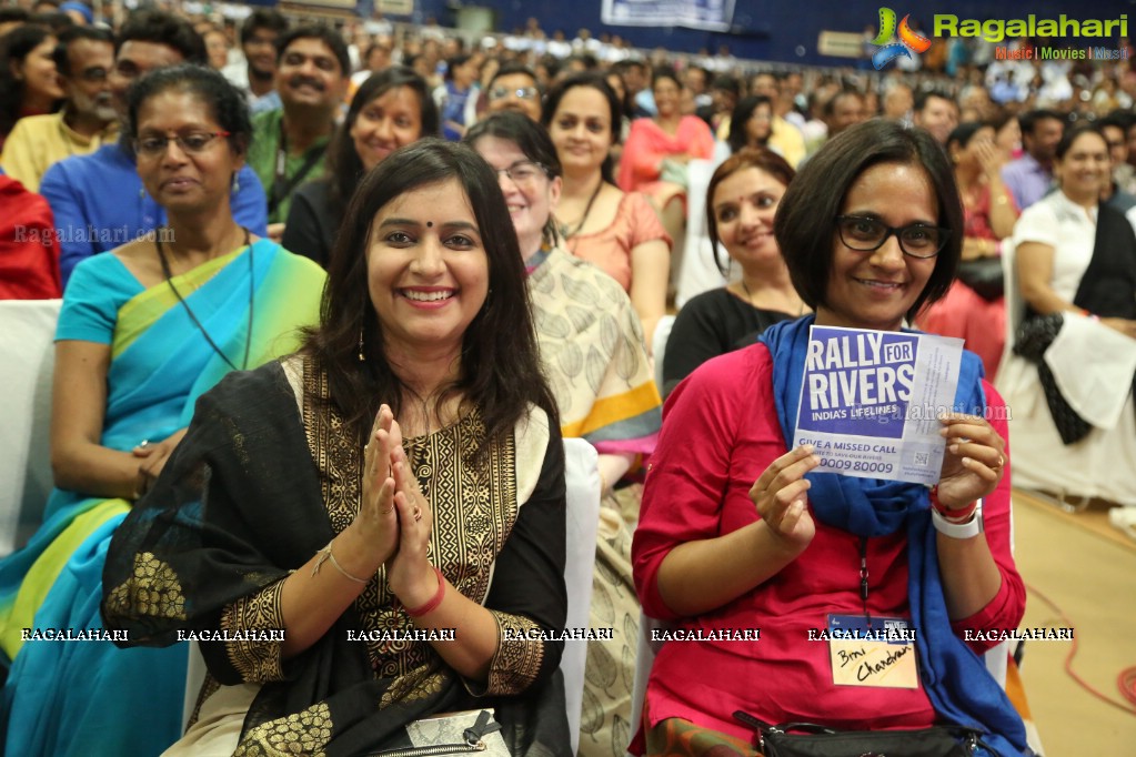 Rally For Rivers Event - MM Keeravani In Conversation with Sadhguru at Gachibowli Indoor Stadium