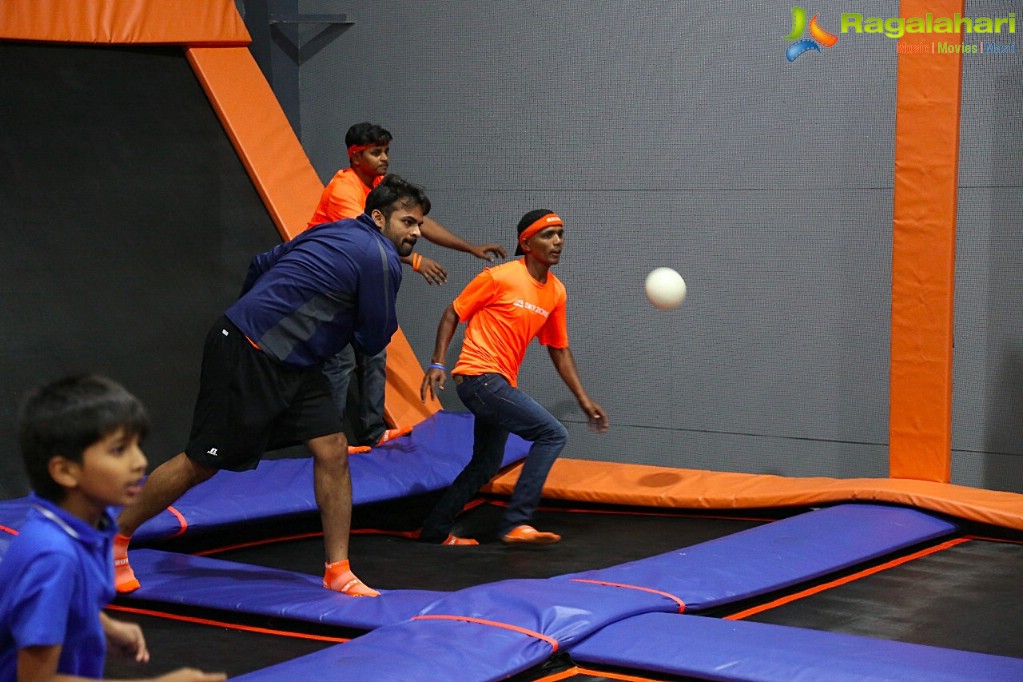 Sai Dharam Tej at Sky Zone Park, Hyderabad