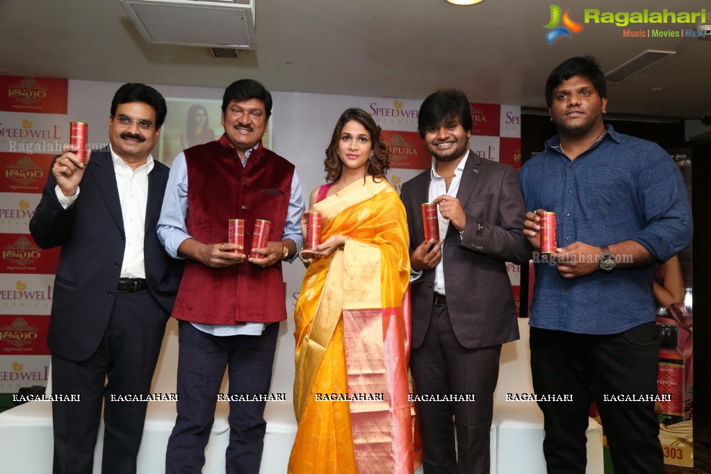 Rajendra Prasad and Lavanya Tripathi launches Tripura Herbal Hair Oil