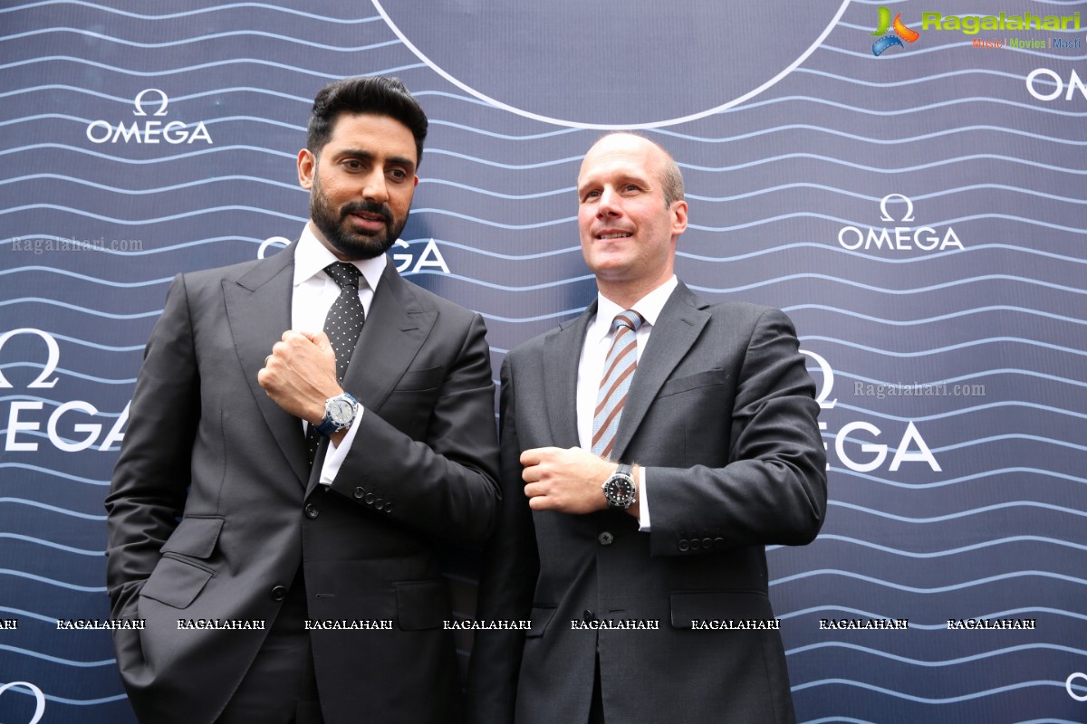 Abhishek Bachchan launches OMEGA Boutique & Seamaster Diver 300M Watch at Omega Boutique, Jubilee Hills, Hyderabad