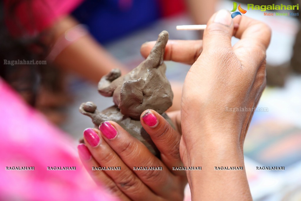 Saahaya Foundation Ganesh Idol Workshop at VSL Visual International Art Gallery, Hyderabad