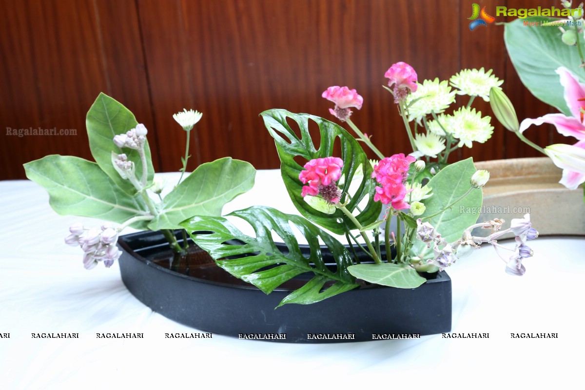 Ikebana Demonstration by First Master Purnima Shah at A'La Liberty, Hyderabad