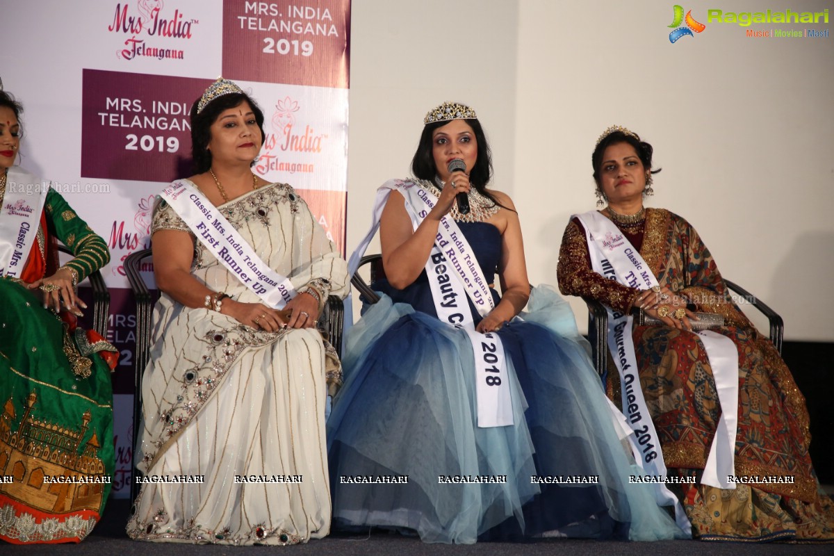 Launch of Mrs India Telangana 2019 at Prasad Labs Preview Theatre, Banjara Hills, Hyderabad