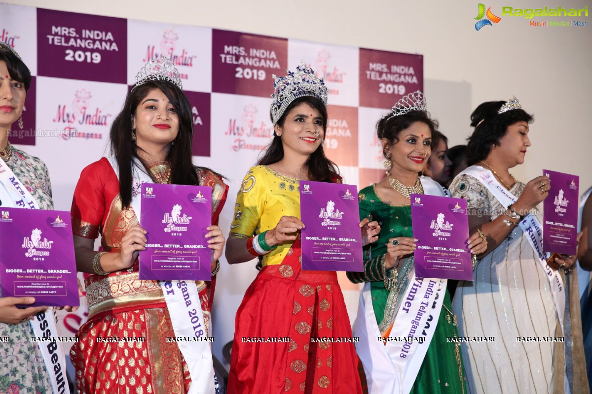 Launch of Mrs India Telangana 2019 at Prasad Labs Preview Theatre, Banjara Hills, Hyderabad