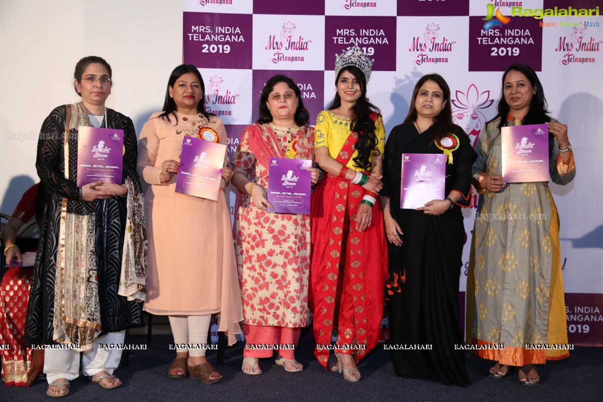 Launch of Mrs India Telangana 2019 at Prasad Labs Preview Theatre, Banjara Hills, Hyderabad