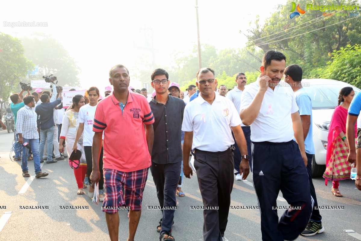 PV Sindhu Flags Off 2k Pink Ribbon Walk -2018 at KBR Park