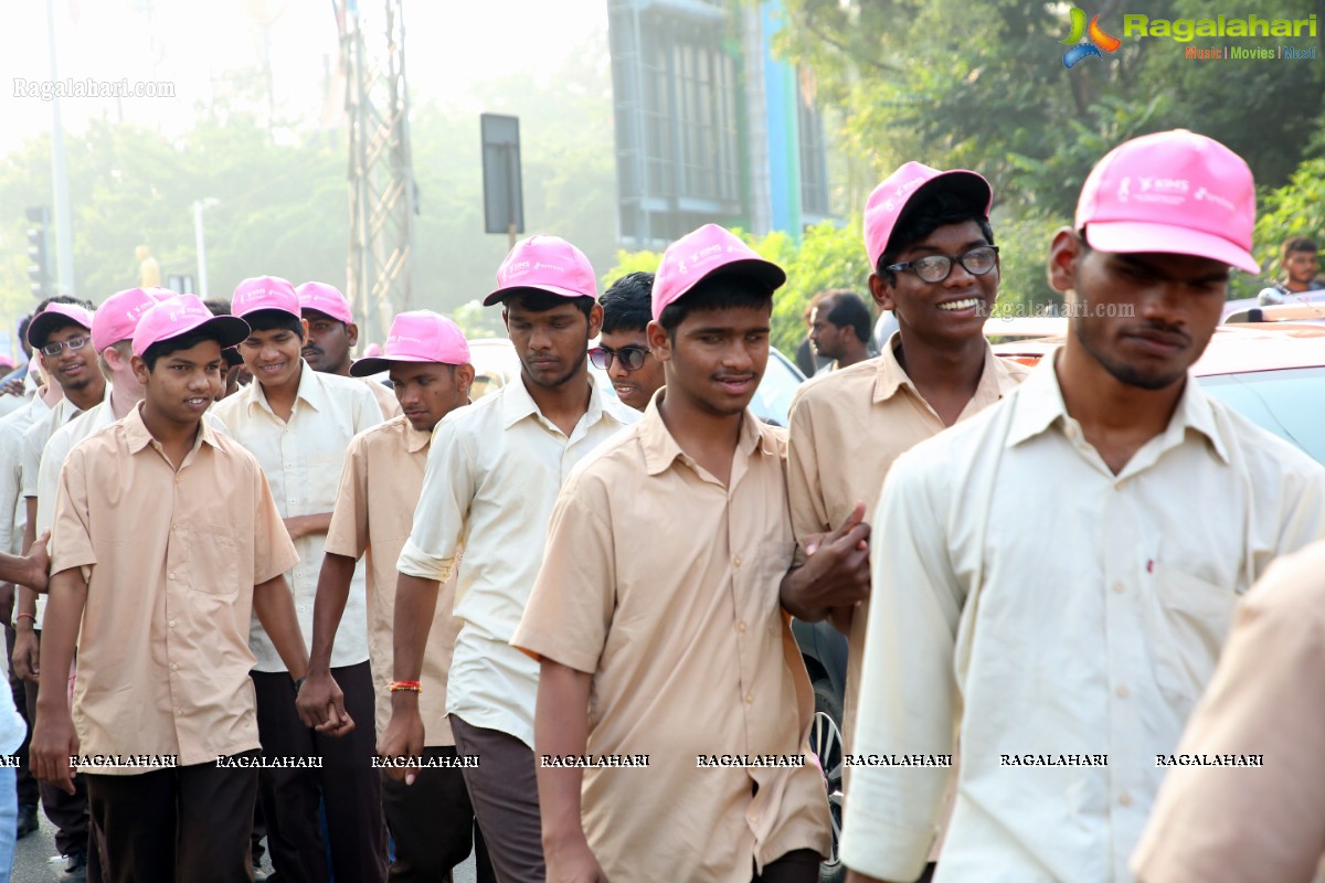 PV Sindhu Flags Off 2k Pink Ribbon Walk -2018 at KBR Park