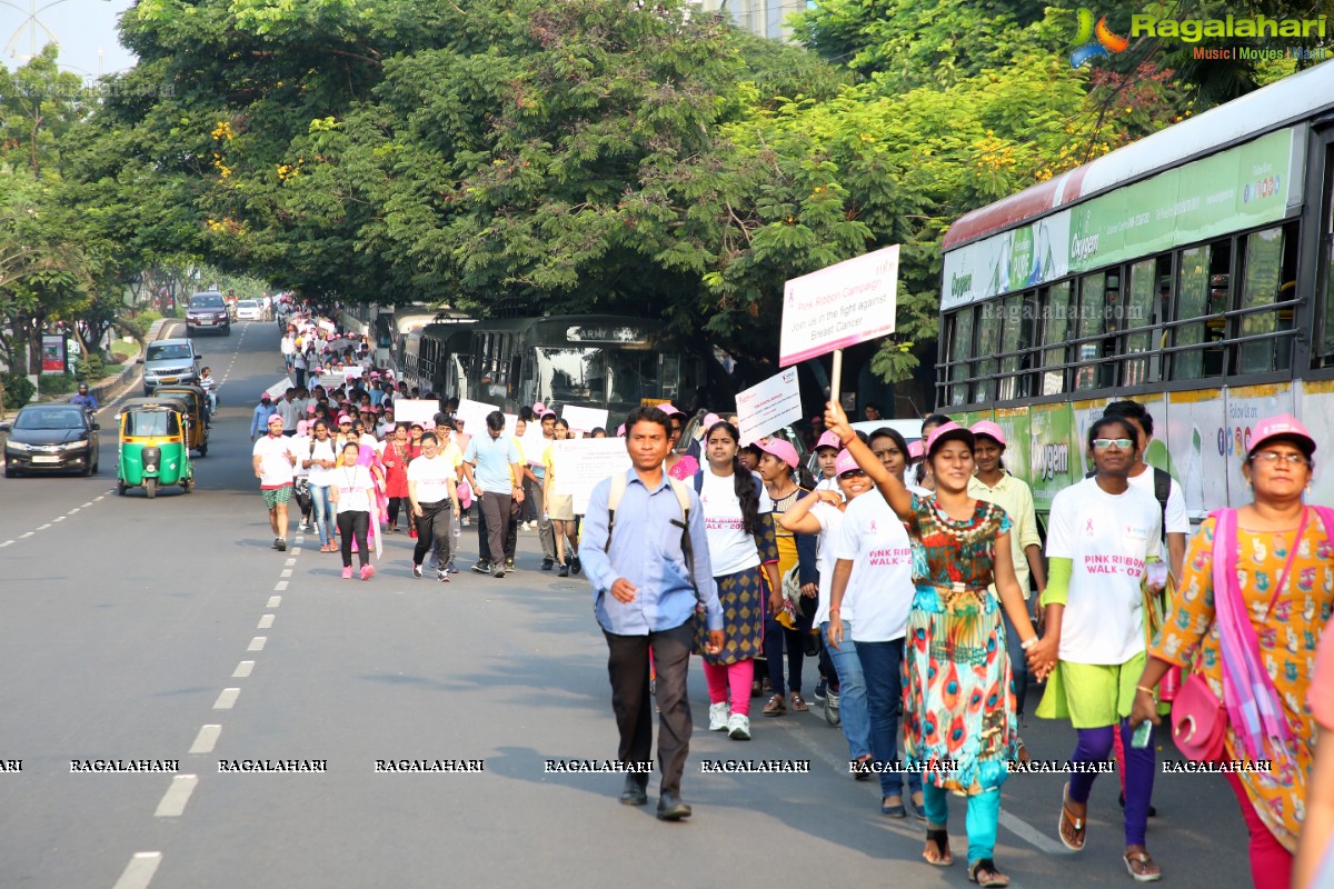 PV Sindhu Flags Off 2k Pink Ribbon Walk -2018 at KBR Park