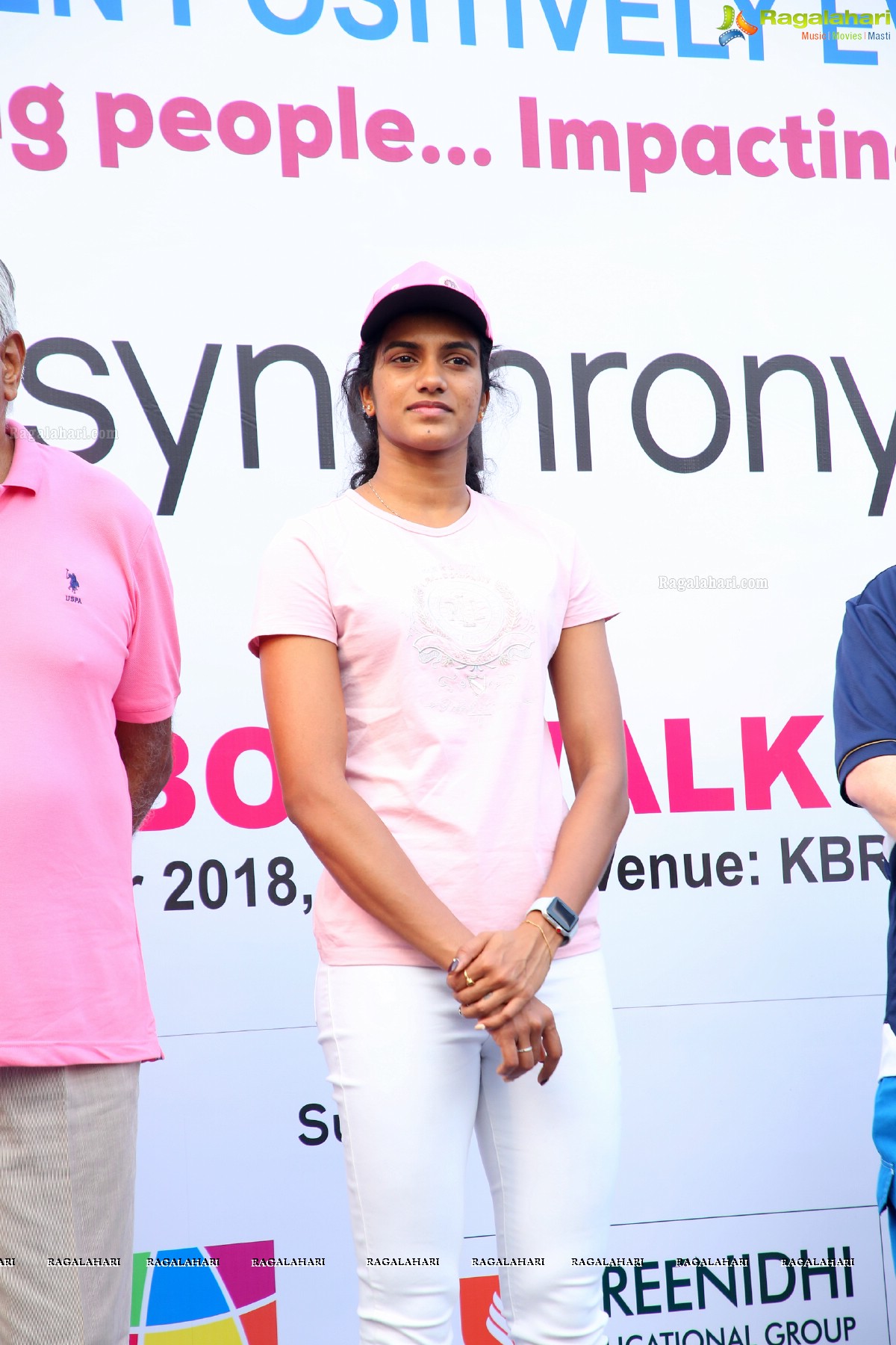 PV Sindhu Flags Off 2k Pink Ribbon Walk -2018 at KBR Park