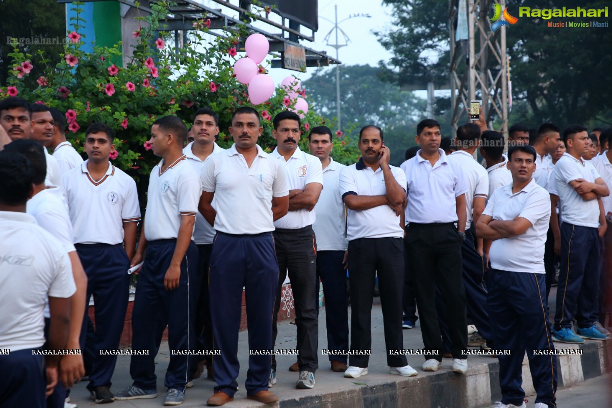 PV Sindhu Flags Off 2k Pink Ribbon Walk -2018 at KBR Park