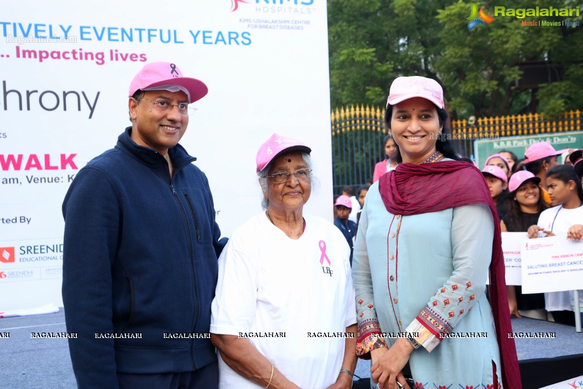 PV Sindhu Flags Off 2k Pink Ribbon Walk -2018 at KBR Park