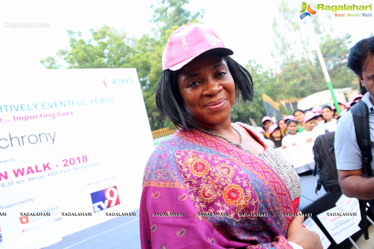 PV Sindhu Flags Off 2k Pink Ribbon Walk -2018 at KBR Park