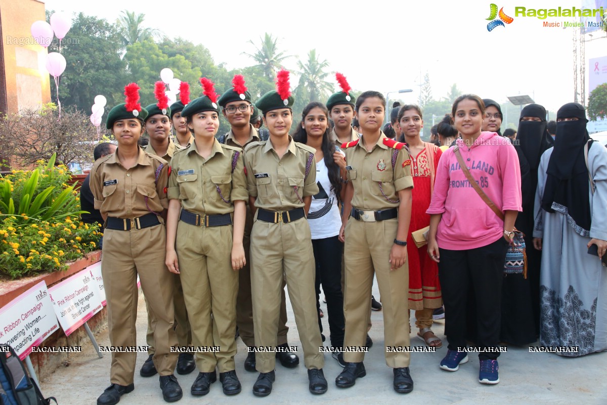 PV Sindhu Flags Off 2k Pink Ribbon Walk -2018 at KBR Park