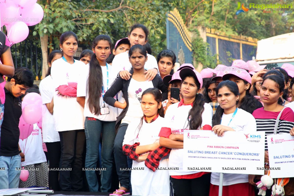 PV Sindhu Flags Off 2k Pink Ribbon Walk -2018 at KBR Park