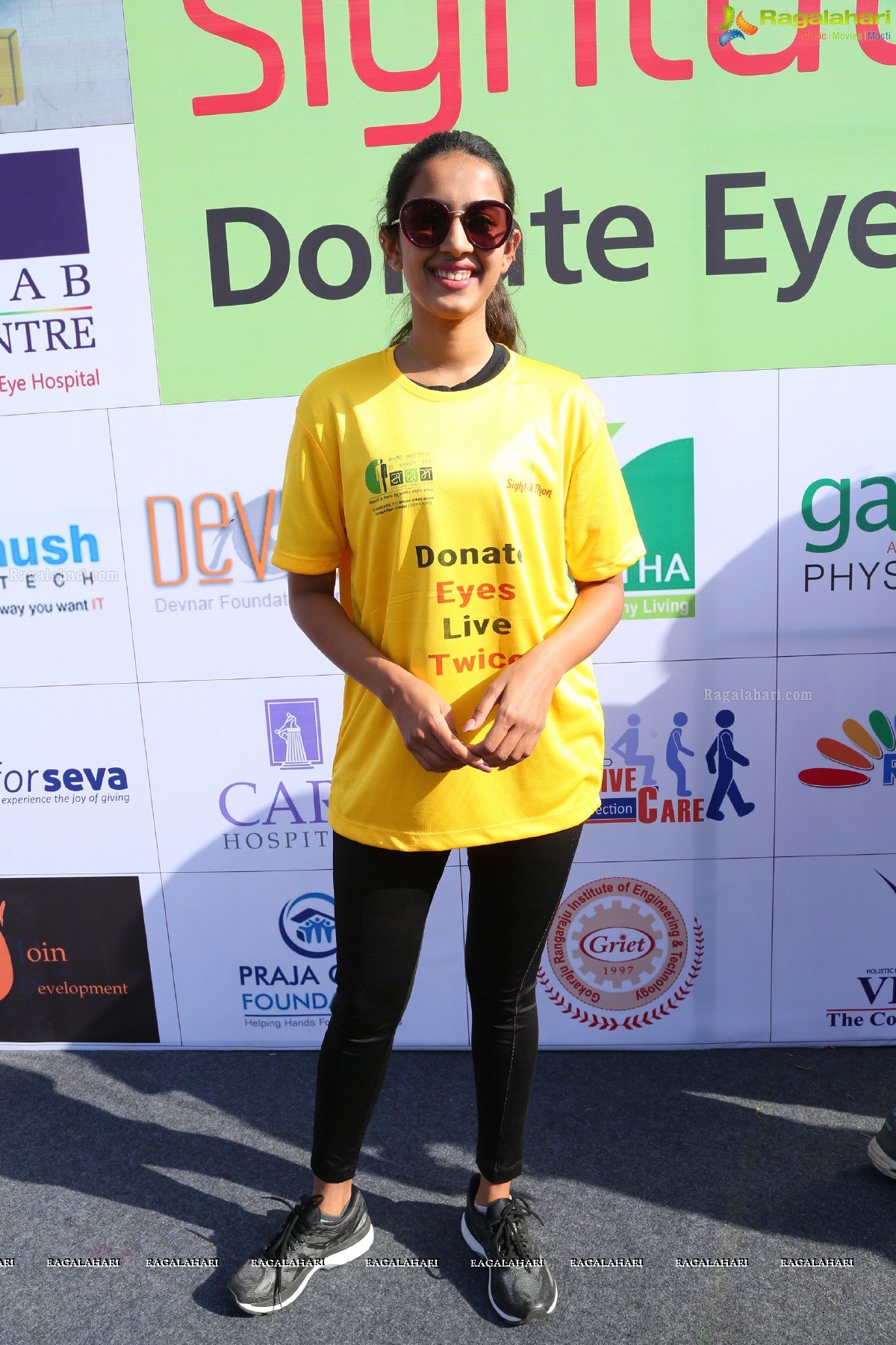 Actress Niharika Konidela Flags off ‘Sight-A-Thon’ Blindfold 2K Walk at Peoples Plaza