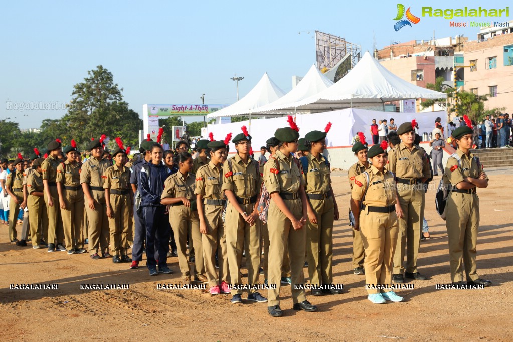 Actress Niharika Konidela Flags off ‘Sight-A-Thon’ Blindfold 2K Walk at Peoples Plaza