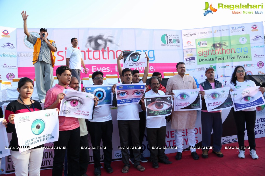 Actress Niharika Konidela Flags off ‘Sight-A-Thon’ Blindfold 2K Walk at Peoples Plaza